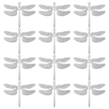 12 St Dragonfly Servettringar, Zinklegering Servettspänne Silver Servettring för Hotell Bröllop Semesterbordsdekoration för Middagsfest