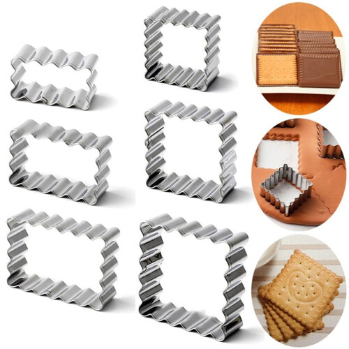 Blessing Frame Cookie Mold Wave Rectangular Cookie Cutter Wedding Fondant Cake Decoration Baking Mold 1