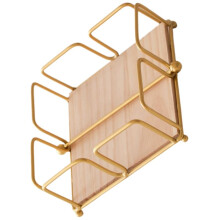 Modern Napkin Holder with Wooden Base, Elegant Design for Dining Table, Sturdy and Decorative Holder for Paper Napkins