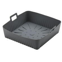 23cm/9In Square Large Silicone Air Fryer Liners Mold for Air Fryer 6-8QT Reusable Airfryer Oven Baking Tray Pot D