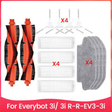 14PCS Roller Brush Side Brush Filter Mop Cloth for Everybot 3i/ 3i R-R-EV3-3i Vacuum Cleaner Spare Parts