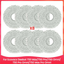 For Deebot T50 Max/T50 Pro/T50 Omni/T50 Pro Omni/T50 Max Pro Omni Spare Parts Reusable Washable Mop Pads 8PCS