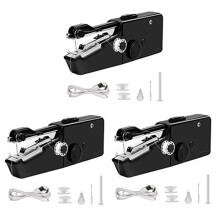 3set USB Electric Handheld Sewing Machine Kit, Cordless Quick Repairing Sewing Machine for Denim Curtain Leather
