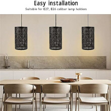 Metal Cylinder Lamp Shade, Modern Hollow Out E27 E26 Lampshade for Bedroom Living Room