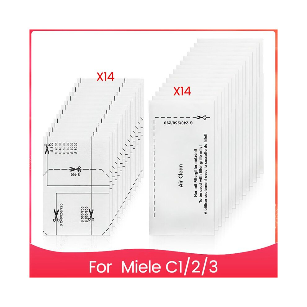 14Pcs Motor Protection Filters And 14Pcs Vacuum Cleaner Filter Set For Complete C1/2/3,Replacement Parts 6032402060874