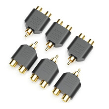 6PCS RCA Splitter, RCA Splitter 1 Male 2 Female for Audio Video Av TV Cable Conversion, Simple to Use, Plug and