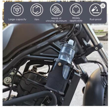 360 Vridbart Motorcykelmugghållare med Stor Kapacitet för Styr-/Stötfångar-/Stolpemontering