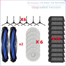 For T50 PRO OMNI T50 OMNI Vacuum Parts Main Roller Side Brush HEPA Filter Mop Cloth Dust Bag