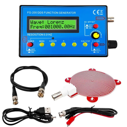 FG200 DDS Function Signal Generator Frequency Counter 0.01Hz - 500KHz Signal Source Module Sine+Square+Sawtooth Waveform
