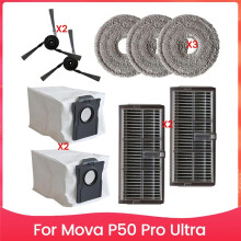Ersatzteilset für Mova P50 Pro Ultra Staubsauger, Seitenbürsten, Hepa-Filter, Wischpads, Staubbeutel