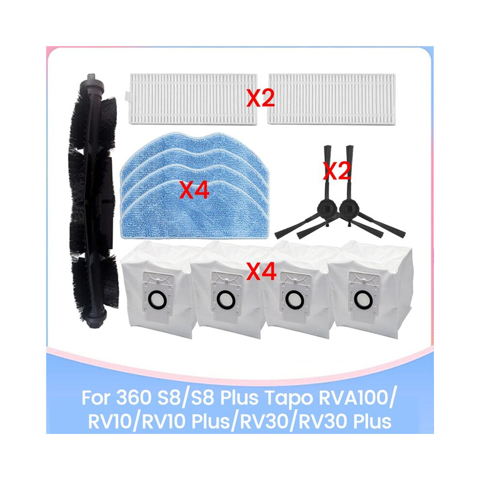 For 360 S8/S8 Tapo Rva100/Rv10/Rv10 /Rv30/Rv30 Vacuum Cleaner Spare Parts Brush Filter Mop Cloth Dust Bag 6032189810280