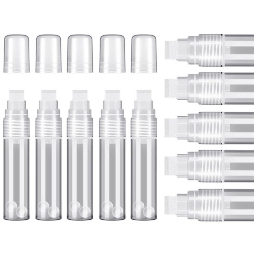 10 Pack Paint Pens 15 mm White Empty Acrylic Permanent  Clear Acrylic Paint  Pens Refillable  Pen