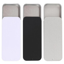 3 PCS Metal Slide Top Tin Containers, 3.14 X 1.33 X 0.47 Inches Portable Tins Container, Rectangular Empty Containers