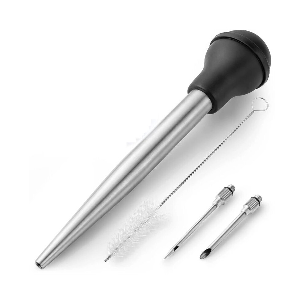 Turkey Baster For Cooking Food Grade Metal Turkey Baster Syringe Meat Bbq Condiment Tube With Detachable Needlesand 4712443522167