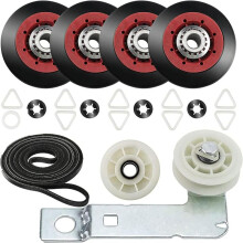Kit di Riparazione Asciugatrice 4392067 e Kit Puleggia Folle Asciugatrice W10837240 Include Rulli WPW10314173 e Cinghia 661570V e Puleggia 279640