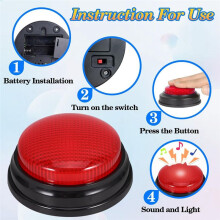 4 Pack Buzzers for Trivia Games, Answer Buzzers for Classroom, Game Buzzers with Lights and Sound Great for Games