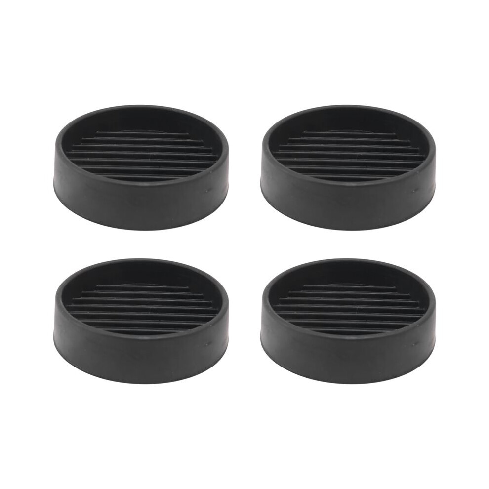 4Pcs Round Rubber Furniture Caster Cups, Anti-Sliding Furniture Pads Bed Stopper Floor Protectors Black 4711976290215