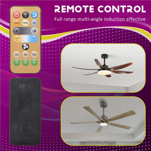 5pcs Wireless Switches, 3-Speed Timing Remote Control, for E27 Ceiling Fan Light, 1-4h Timing Remote Control 2