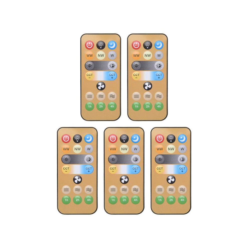 Zandonà 5Pcs Wireless Switches, 3-Speed Timing Remote Control, For E27 Ceiling Fan 1-4H Timing Remote Control Light