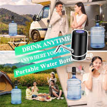 5 Gallon Water Dispenser, Electric Water Bottle Pump with  and USB Charging, Portable Water Dispenser Pump Black