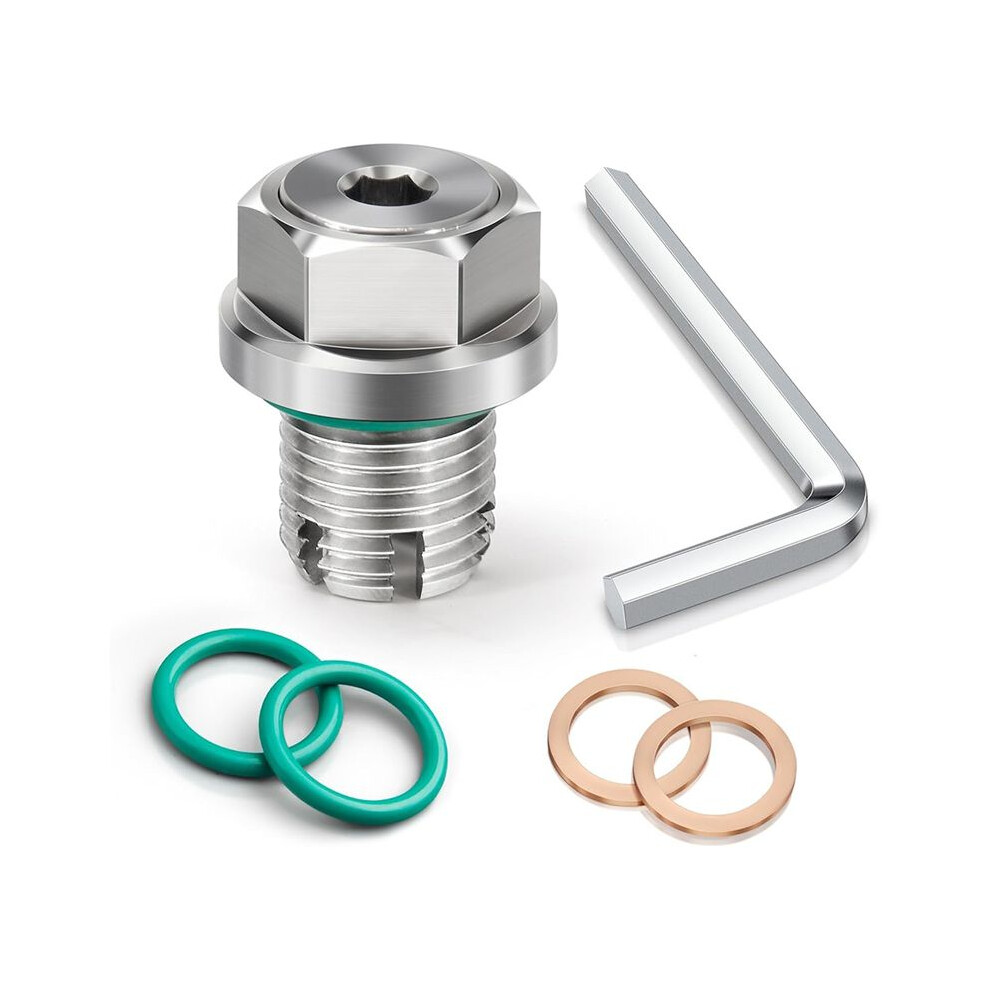 M14.1-1.5 X 15Mm Oversize Piggyback Oil Drain Plug, Stainless Steel Self Tapping Oil Pan Thread Repair Kit 4712120887442