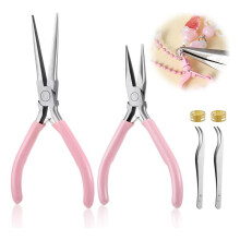 Jewelry Making Pliers Set,Needle Nose Pliers/Round Nose Pliers/Tweezers, Chain Nose Pliers Pliers for Wire Bending