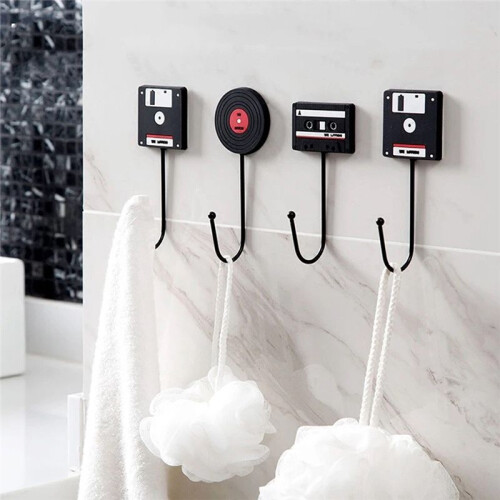 Retro Door Hook Nail-Free Auxiliary Storage Hook Office Compartment Bathroom Kitchen Door Back Hook