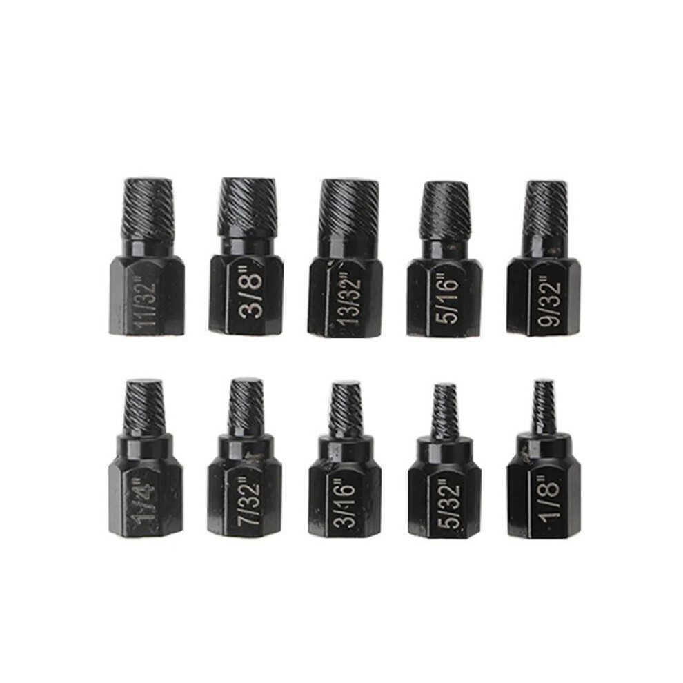 10Pcs Screw Extractor Kit Damaged Screw Remover Set Metal Easy Out Drill Bits Broken Bolt Stud Remover Multi-Spline 4711071843064