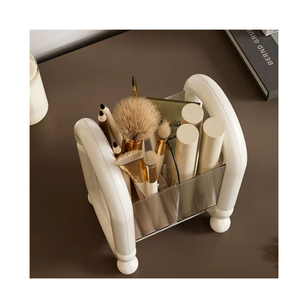 Acrylic Makeup Brush Holder, Transparent Lipstick & Cosmetic Storage Box, Table Organizer For Makeup Tools White 4852367012068