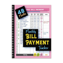 Monthly Bill Payment Tracker 48 Months Expense And Bill Tracker med Kalender och Skuldavbetalningsplanerare