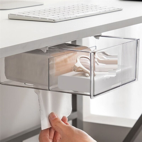 Hidden Table Organizer Table Sliding Drawer Desk Storage Storage Box 1