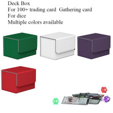 100+ Trading Card Deck Box Gathering Card Toy W/ Magnetic Closure Game Cards Storage Game Card Case Protector Black&