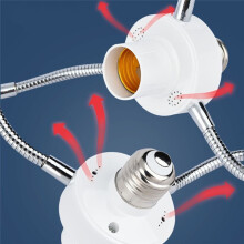 E27 LED-Birnensplitter-Adapter, Verstellbarer Lampenfassungs-Konverter für Home-Office-Ausstellungen, Lampenfassung mit 5 Köpfen