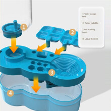 Paint Brush Washer Paint Brush and Paint Washer Press and Drain Automatic Water Filling Brush Cleaner As Shown