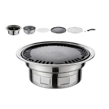 13 Zoll Koreanischer BBQ-Grill, Multifunktionaler Holzkohlegrill, Tragbarer Holzkohleofen für Camping, Picknick im Innenbereich