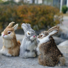 Realistisch Model van Imitatiekonijnenbont, Levensecht Dierenfiguur voor Woonaccessoires, Geschenken en Knutselwerkjes, Zacht Aanvoelend Konijnenbont