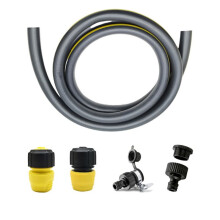 For 2m 3/4 Water Inlet Pipe with 4 Water Pipe Connectors Gardening Water Stop Connector Hose