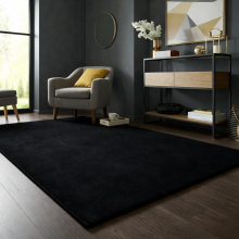 (120x170cm (4ft x 5.6ft), Black) Pashmina Shaggy Rug with Memory Foam Non Slip Backing -Extra Soft Fluffy Thick Rug for Living Room and Bedroom