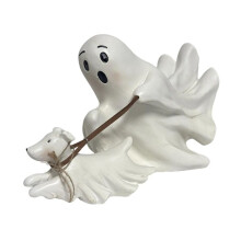 Estátua de Cachorro Fantasma, Estatueta Fofa de Resina Fantasma, Decorações de Halloween para Festa, Casa, Quarto, Prateleira, Mesa A