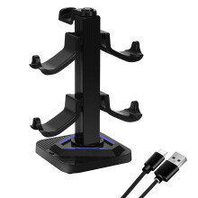 RGB Game Controller Holder 8 Lighting Effects Headset Gamepad Stand with 3 USB Controller Stand for /PS/