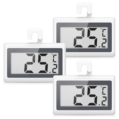 Refrigerator Thermometer, Digital Fridge Thermometer with LCD Display, Freezer Temperature Gauge with / ,3 Pack 1
