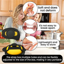 2pcs Silicone Lid Lock Strap for Low Cooker (6/7/8 Quart) Universal Pot Lid Holder Rubber Strap Alternative