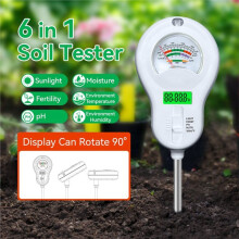 6 In1 Soil Tester Soil Moisture PH Meter Garden Plant Temperature Humidity Sunlight Light PH Test Moist Tester
