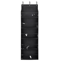 Baseball Cap Organizer - 5 Tier Hat Rack for Door - Wall Mounted Hat Holder, Clear Deep Pockets, Holds 60+ Caps, 3 Hooks