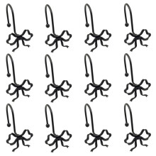Black Bow Shower Curtain Hooks,12Pc Decorative Metal Rust Proof Shower Curtain Rings for Bathroom,for Shower Rods