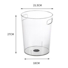 Clear Plastic Waste Bin with Handles