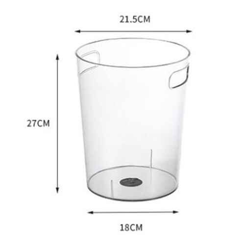 Clear Plastic Waste Bin with Handles