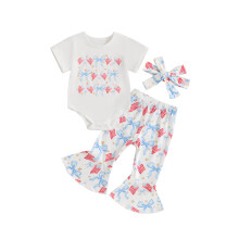 (6-12 Months, White) Conjunto de verão de julho.