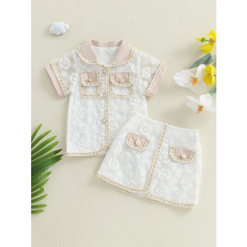 (18-24 Months, White) Καλοκαιρινή στολή νήπιο, και φούστα 2