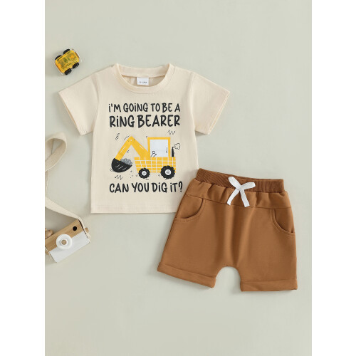 (0-6 Months, Beige) Καλοκαιρινά ρούχα για με στάμπα. 2